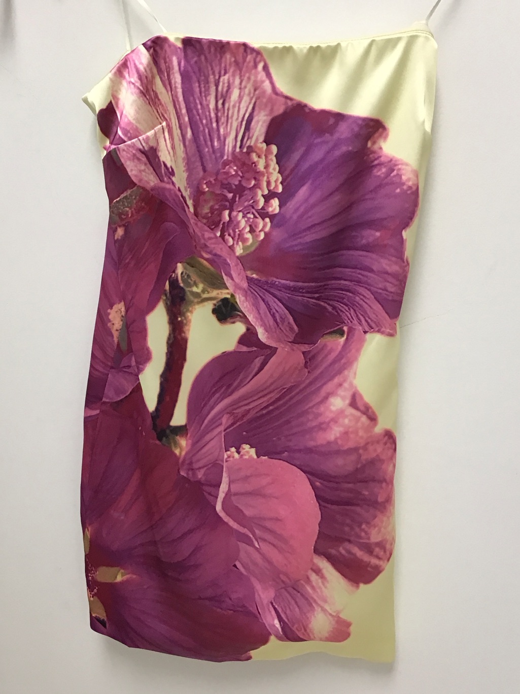 Floral Strapless Slip Dress In Pink And Yellow. Steve Madden Petal Dress.
